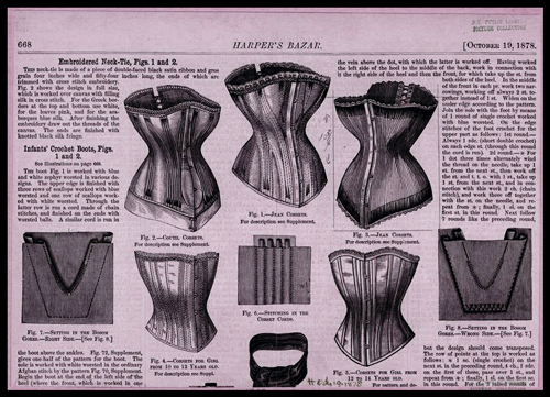 publicité pour des corsets en 1878